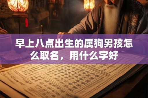 早上八点出生的属狗男孩怎么取名，用什么字好
