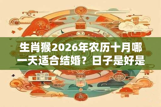 生肖猴2026年农历十月哪一天适合结婚？日子是好是坏？