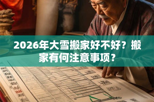 2026年大雪搬家好不好？搬家有何注意事项？