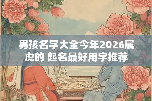 男孩名字大全今年2026属虎的 起名最好用字推荐
