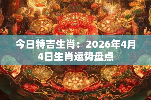 今日特吉生肖：2026年4月4日生肖运势盘点