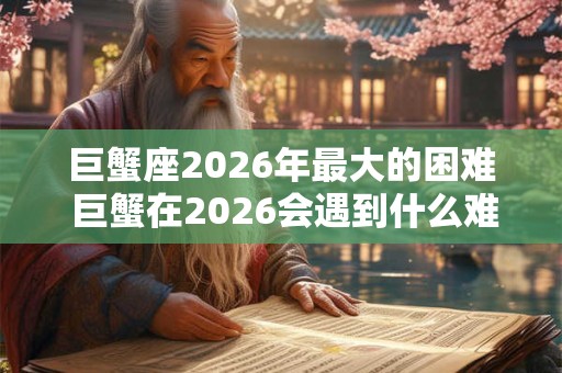 巨蟹座2026年最大的困难 巨蟹在2026会遇到什么难题