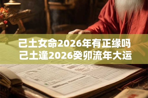 己土女命2026年有正缘吗 己土逢2026癸卯流年大运 己土女命2026年有正缘吗 己土逢2026癸卯流年大运
