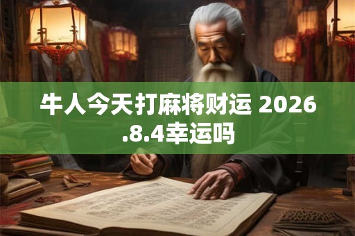 牛人今天打麻将财运 2026.8.4幸运吗