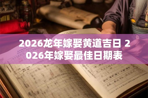 2026龙年嫁娶黄道吉日 2026年嫁娶最佳日期表 2026龙年嫁娶黄道吉日 2026年嫁娶最佳日期表