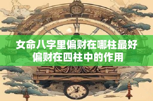 女命八字里偏财在哪柱最好 偏财在四柱中的作用 女命八字里偏财在哪柱最好 偏财在四柱中的作用