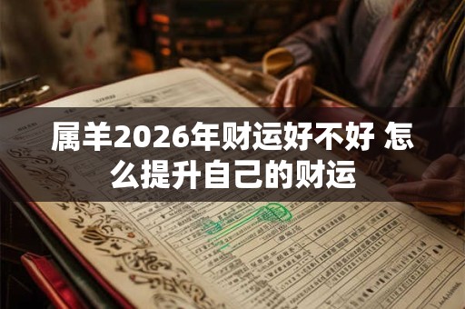 属羊2026年财运好不好 怎么提升自己的财运