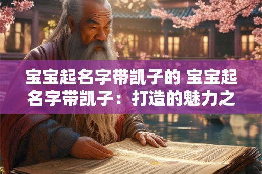 宝宝起名字带凯子的 宝宝起名字带凯子：打造的魅力之作