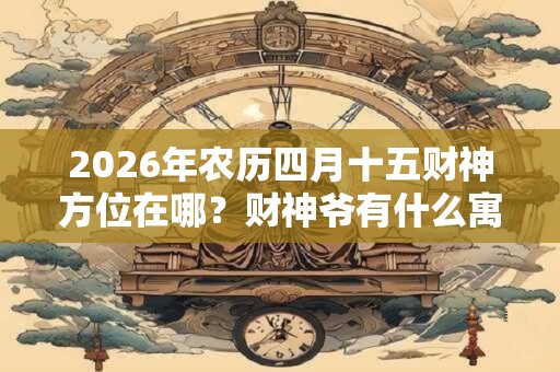 2026年农历四月十五财神方位在哪?财神爷有什么寓意? 2026年农历四月十五财神方位在哪?财神爷有什么寓意?
