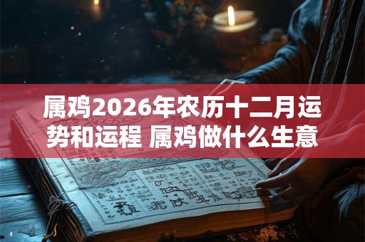 属鸡2026年农历十二月运势和运程 属鸡做什么生意旺财 属鸡2026年农历十二月运势和运程 属鸡做什么生意旺财