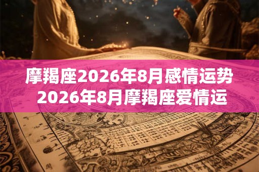 摩羯座2026年8月感情运势 2026年8月摩羯座爱情运程详解
