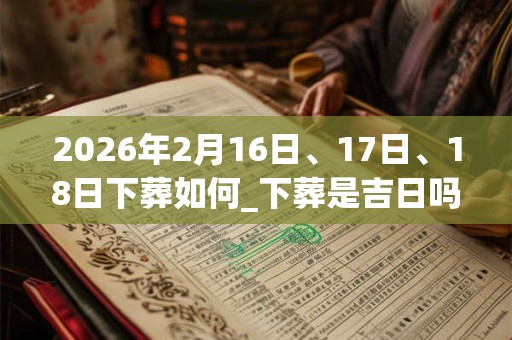 2026年2月16日、17日、18日下葬如何_下葬是吉日吗