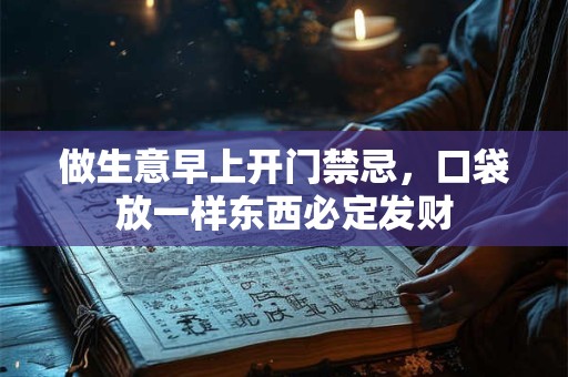 做生意早上开门禁忌，口袋放一样东西必定发财