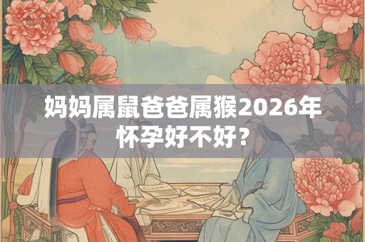 妈妈属鼠爸爸属猴2026年怀孕好不好？