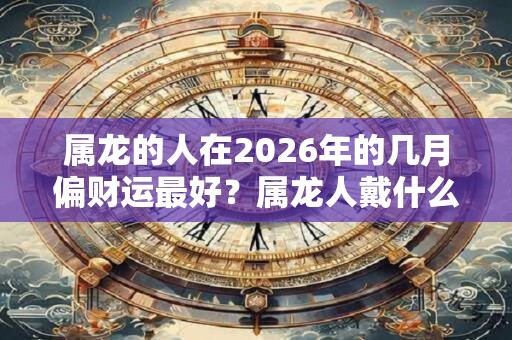 属龙的人在2026年的几月偏财运最好?属龙人戴什么饰品能旺财? 属龙的人在2026年的几月偏财运最好?属龙人戴什么饰品能旺财?