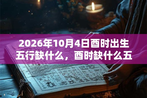 2026年10月4日酉时出生五行缺什么，酉时缺什么五行