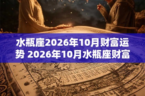 水瓶座2026年10月财富运势 2026年10月水瓶座财富运程详解 水瓶座2026年10月财富运势 2026年10月水瓶座财富运程详解
