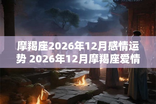摩羯座2026年12月感情运势 2026年12月摩羯座爱情运程详解