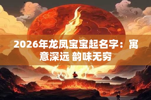 2026年龙凤宝宝起名字：寓意深远 韵味无穷