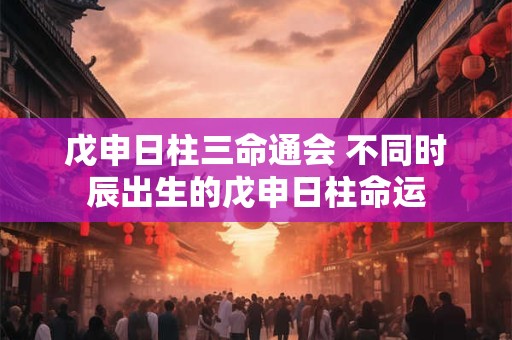 戊申日柱三命通会 不同时辰出生的戊申日柱命运