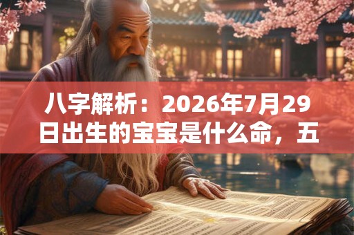 八字解析：2026年7月29日出生的宝宝是什么命，五行缺什么
