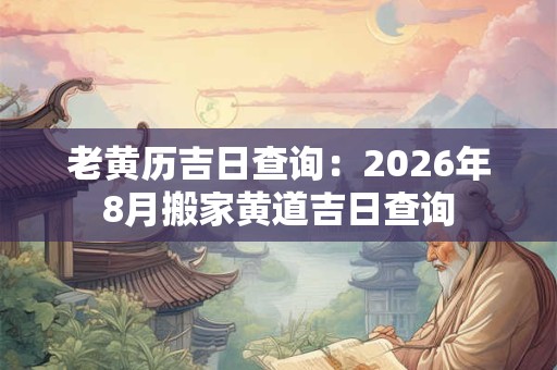 老黄历吉日查询：2026年8月搬家黄道吉日查询