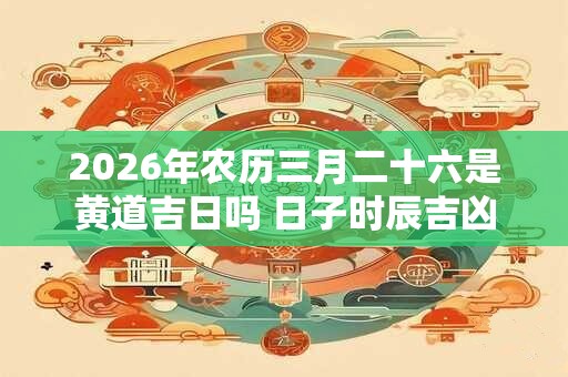 2026年农历三月二十六是黄道吉日吗 日子时辰吉凶
