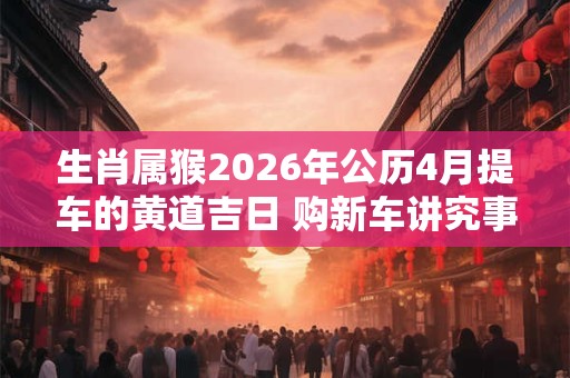 生肖属猴2026年公历4月提车的黄道吉日 购新车讲究事宜 生肖属猴2026年公历4月提车的黄道吉日 购新车讲究事宜