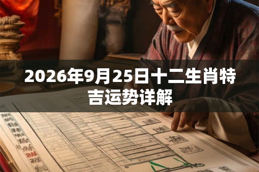 2026年9月25日十二生肖特吉运势详解