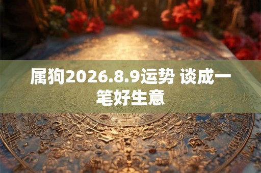 属狗2026.8.9运势 谈成一笔好生意