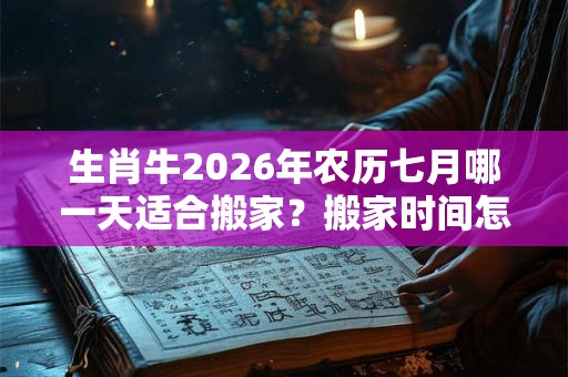 生肖牛2026年农历七月哪一天适合搬家？搬家时间怎么选？
