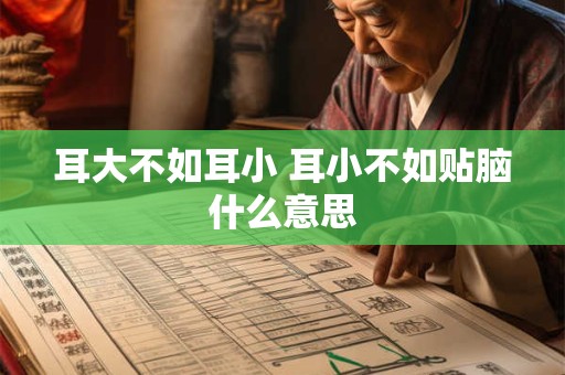 耳大不如耳小 耳小不如贴脑什么意思