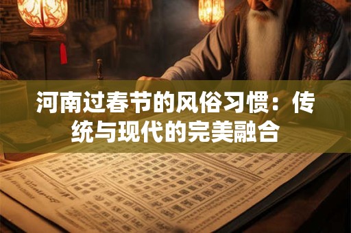 河南过春节的风俗习惯：传统与现代的完美融合