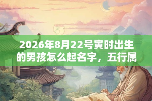 2026年8月22号寅时出生的男孩怎么起名字，五行属什么