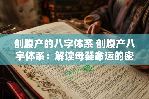 剖腹产的八字体系 剖腹产八字体系:解读母婴命运的密码 剖腹产的八字体系 剖腹产八字体系:解读母婴命运的密码