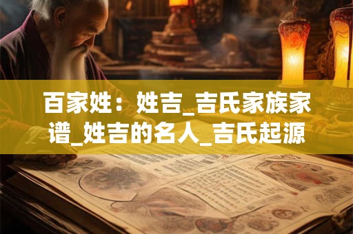 百家姓：姓吉_吉氏家族家谱_姓吉的名人_吉氏起源