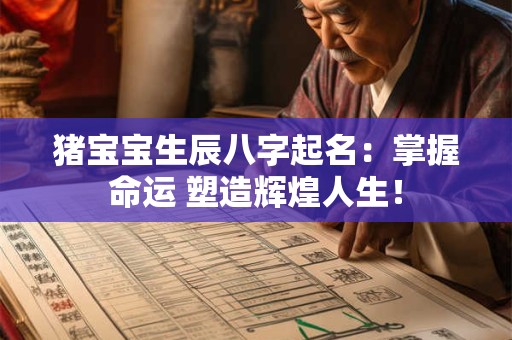 猪宝宝生辰八字起名：掌握命运 塑造辉煌人生！