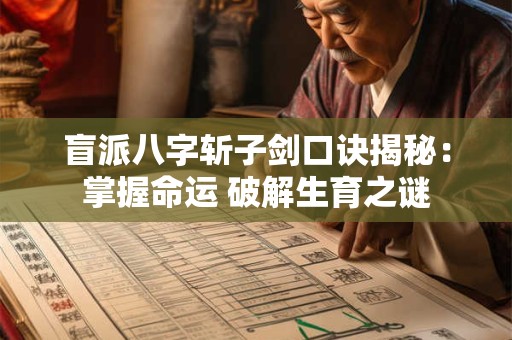 盲派八字斩子剑口诀揭秘:掌握命运 破解生育之谜 盲派八字斩子剑口诀揭秘:掌握命运 破解生育之谜