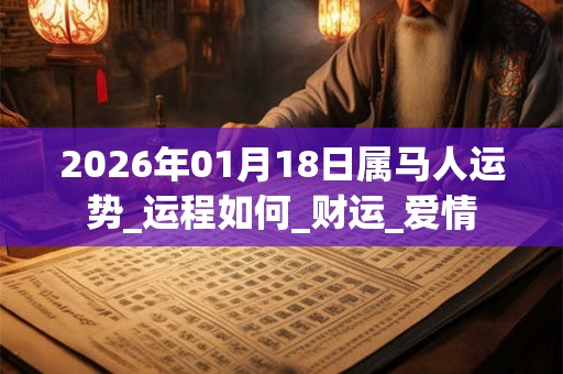 2026年01月18日属马人运势_运程如何_财运_爱情 2026年01月18日属马人运势_运程如何_财运_爱情