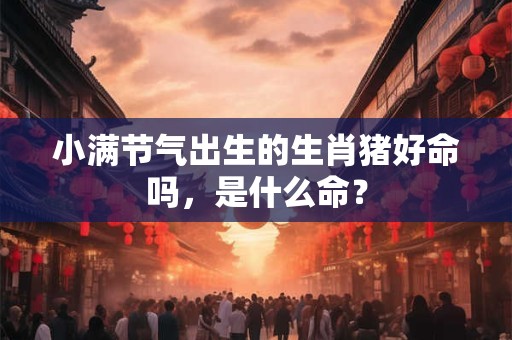 小满节气出生的生肖猪好命吗，是什么命？