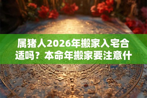 属猪人2026年搬家入宅合适吗？本命年搬家要注意什么？