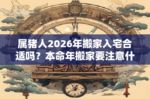 属猪人2026年搬家入宅合适吗？本命年搬家要注意什么？