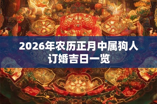 2026年农历正月中属狗人订婚吉日一览 2026年农历正月中属狗人订婚吉日一览