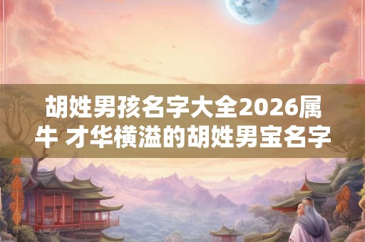 胡姓男孩名字大全2026属牛 才华横溢的胡姓男宝名字