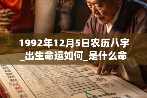 1992年12月5日农历八字_出生命运如何_是什么命