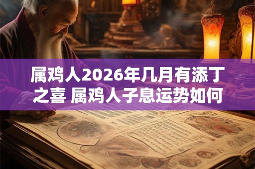 属鸡人2026年几月有添丁之喜 属鸡人子息运势如何