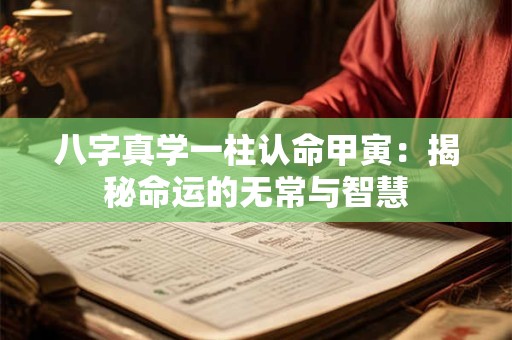 八字真学一柱认命甲寅：揭秘命运的无常与智慧