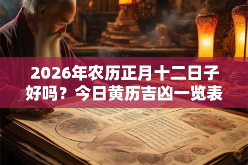 2026年农历正月十二日子好吗?今日黄历吉凶一览表! 2026年农历正月十二日子好吗?今日黄历吉凶一览表!