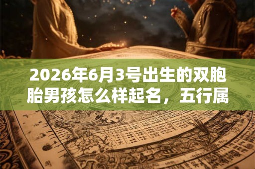 2026年6月3号出生的双胞胎男孩怎么样起名，五行属什么