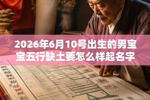 2026年6月10号出生的男宝宝五行缺土要怎么样起名字